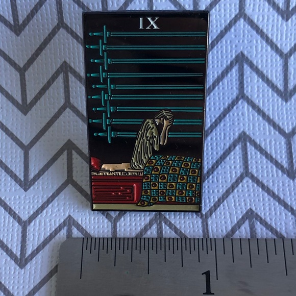Tarot Nine of Swords Enamel Pin - Picture 3 of 3